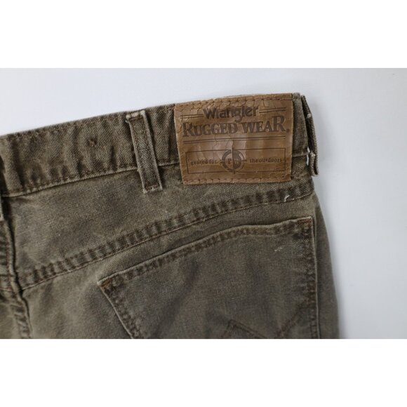 Vintage 90s Wrangler Mens Size 36x27 Faded Hunting Field Brush Denim Jean Brown - Picture 11 of 11